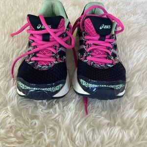 Asics Black and Pink Athletic Sneakers